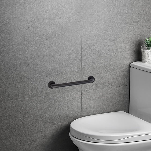 Wall Grab Bar - Extra Grip - Handle / Wall Grab Bar for Bathroom / Shower / Toilet - 30 Cm - Toilet Grab Bar - Bath Grab Bar - Shower Grab Bar - Non-Slip Grab Bar - Bathroom Handle - Bathroom - Stairs - Complete Installation Accessories - Matte Black.