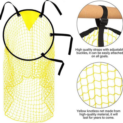 Cross Target with Ball Net - Football Training Equipment - Football Net - Football Goal - Football Kick Net with Adjustable Straps - Football Top Corner Goal Net Goals for Children - Shooting Accuracy Training Practice - Yellow - 1 Piece.