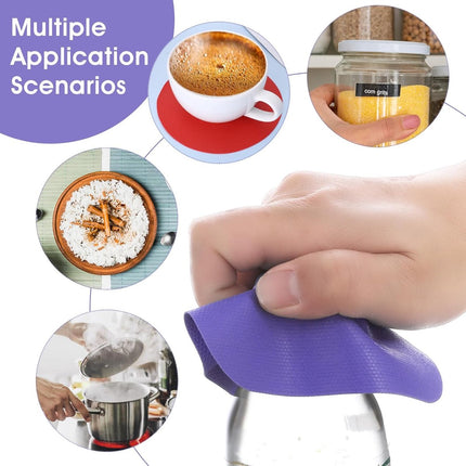 Can Opener - 8 Pieces - Rubber Jar Openers - Rubber Bottle Opener Gripper Pad - Coasters - Cap Opener - Jar Opener - Multifunctional Jar Opener for Seniors - Kitchen Coasters - Aids for the Elderly - Kitchen Aid - Arthritis Weak Hands.