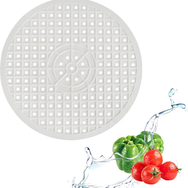 Sink Mat - ø 31 Cm - Sink Mats - For Sink - Round Sink Mat - Washbasin Mat - White Round Rubber Sink Mat - Tpr Material - Rubber Countertop Mat Sink - For Kitchen Sink Floor, Cutlery And Glassware - Washbasin Mat - White - 1 Piece.