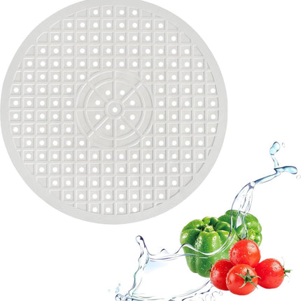 Sink Mat - ø 31 Cm - Sink Mats - For Sink - Round Sink Mat - Washbasin Mat - White Round Rubber Sink Mat - Tpr Material - Rubber Countertop Mat Sink - For Kitchen Sink Floor, Cutlery And Glassware - Washbasin Mat - White - 1 Piece.