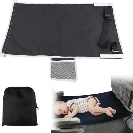 Airplane Bed - Baby Bed - Airplane Beds - Airplane Bed - Airplane Footrest - Must Have For Traveling - Ideal For Airplanes And Cars - Comfortable - Washable - Compact And Portable - Black.