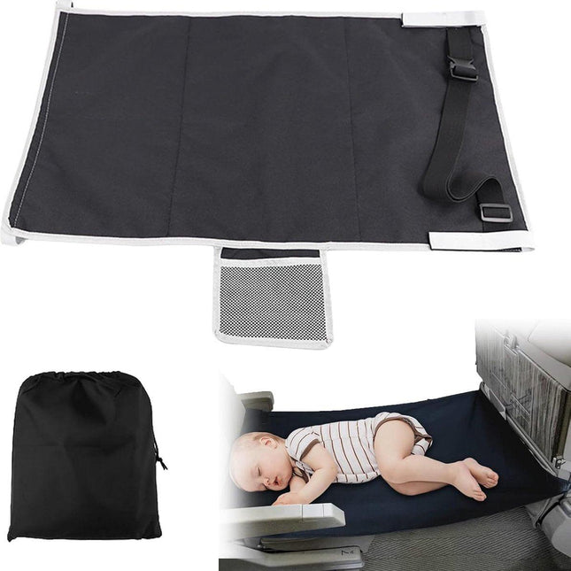 Airplane Bed - Baby Bed - Airplane Beds - Airplane Bed - Airplane Footrest - Must Have For Traveling - Ideal For Airplanes And Cars - Comfortable - Washable - Compact And Portable - Black.