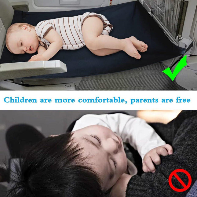 Airplane Bed - Baby Bed - Airplane Beds - Airplane Bed - Airplane Footrest - Must Have For Traveling - Ideal For Airplanes And Cars - Comfortable - Washable - Compact And Portable - Black.