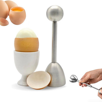 Eggshell Cutter - Stainless Steel - Egg Cutters - Eggshell Opener - Egg Decapitator - Egg Topper - Egg Unchopper - Egg Slicer - Kitchen Utensils - Silver - 1 Piece - Dishwasher Safe.
