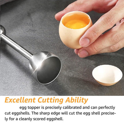 Eggshell Cutter - Stainless Steel - Egg Cutters - Eggshell Opener - Egg Decapitator - Egg Topper - Egg Unchopper - Egg Slicer - Kitchen Utensils - Silver - 1 Piece - Dishwasher Safe.