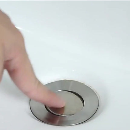 Universal Sink Stopper - Pop-Up Washbasin Stopper - Washbasin Drain Plug - Drain Stopper - Drain Strainer - Hair Catcher - Washbasin - Drain Plugs - Washbasins - Bathroom / Kitchen - Anti-Hair - Chrome - For 34-40 mm.