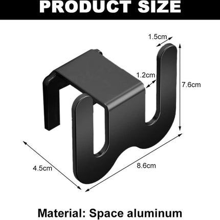 Shoe Storage - 3 Pieces - Shoe Stacker - Shoe Holder - Hanging Shoe Rack - Slipper Storage - Shoe Rack - Hooks - Space-Saving - Wall Mounting - No Drilling Required - Universal - Self-Adhesive - For Bathroom/Bedroom/Living Room - Black.