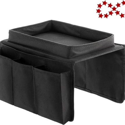 Sofa Tray with Organizer – Armrest Tray – Black.