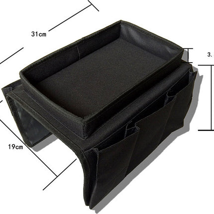 Sofa Tray with Organizer – Armrest Tray – Black.