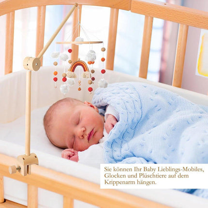 Playpen Mobile - Mobile Holder - Crib Mobile - Wooden Baby Mobile Holder - Wooden Musical Mobile Holder - Wooden Baby Mobile Holder - Wooden Playpen Mobile Holder - Baby Room Decoration - Adjustable Arm for Playpen - Easy to Mount - Adjustable - For Playp.