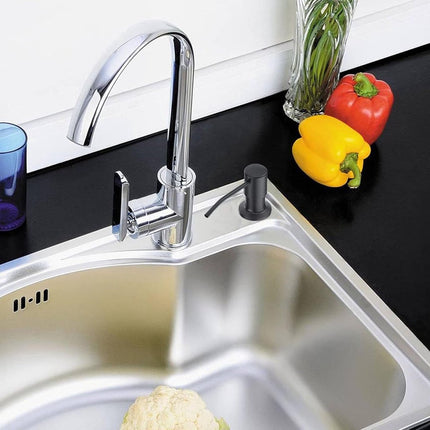 Built-in Soap Dispenser - 300ML - Stainless Steel - 360° Rotatable - Convenient - Practical - Durable - Refillable Set - 26-31mm Hole In Sink Or Countertop - Curved Spout - Soap Pump - Soap Pump - For Home Countertop - Black - High Quality.