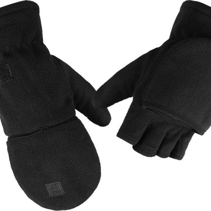 Fingerless Knitted Gloves with Hood - Winter Gloves - , Fingerless Polar Fleece Gloves - Fingerless Warm Gloves - Windproof Gloves with Flip Cover for Men and Women - 1 Pair.