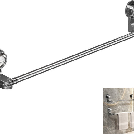 Towel Bar - Extendable Towel Holder 30-60 Cm - Bathroom Towel Rack - Towel Holder - Suction Cup No Drilling - For Bathroom, Kitchen - Swivel - Corner Towel Rack - Wall Mounting.