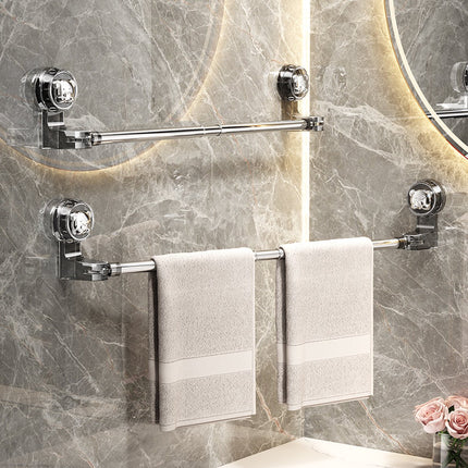 Towel Bar - Extendable Towel Holder 30-60 Cm - Bathroom Towel Rack - Towel Holder - Suction Cup No Drilling - For Bathroom, Kitchen - Swivel - Corner Towel Rack - Wall Mounting.