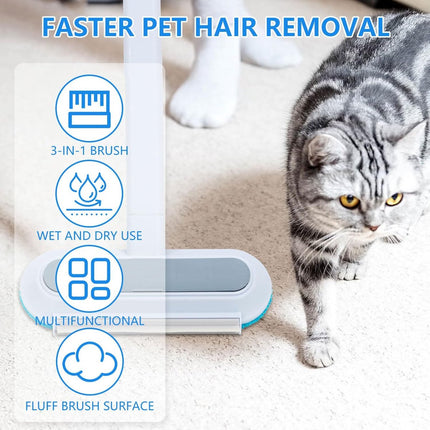 Set of 4 - Pet Silent Hair Removal Gloves - Pet Hair Removal Brush - Pet Grooming Glove - Hair Removal Gloves - Soft Deshedding Brush - Reusable - For Pets and Furniture - Long/Short Hair.