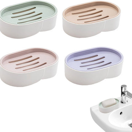 Soap Dish - 4 Pieces - Soap Holder With Drain And Lid - Soap Holders - Small Soap Dish - Hand Soap - Bathroom Accessories - Shower/Bathroom/Kitchen/Toilet/Travel - Travel Soap Box - Leakproof Soap Box - Plastic Soap Box - Soap Mat - Portable Bar Soap Case.