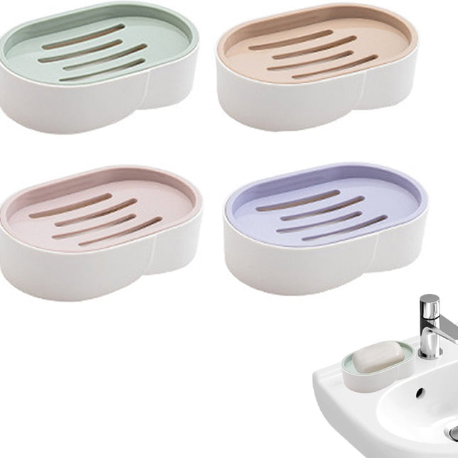 Soap Dish - 4 Pieces - Soap Holder With Drain And Lid - Soap Holders - Small Soap Dish - Hand Soap - Bathroom Accessories - Shower/Bathroom/Kitchen/Toilet/Travel - Travel Soap Box - Leakproof Soap Box - Plastic Soap Box - Soap Mat - Portable Bar Soap Case.