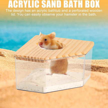 Sand Bath for Mice - Toilet Sand Bath - Dustbath for Rodents - Wooden Hamsters - Rodent Accessory Sand Bath - Sand Tray Enclosed House - Sand Tray - Triangle - Sand Bath for Hamsters and Small Animals - For Hamsters/Gerbils.