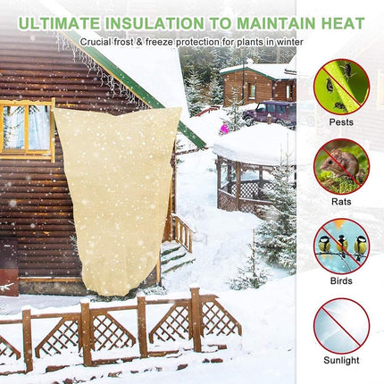 Frost Protection Plant Cover - 2 Pieces - Plant Cover - Frost Non-Woven Fabric - Plant Protective Covers - Plant Protection - Winter Protective Cover Tree/Plant - 60x80cm - Frost Protection Cover Plants - Winter Cover - Durable - Zipper - UV Permeable.