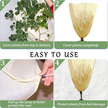 Frost Protection Plant Cover - 2 Pieces - Plant Cover - Frost Non-Woven Fabric - Plant Protective Covers - Plant Protection - Winter Protective Cover Tree/Plant - 60x80cm - Frost Protection Cover Plants - Winter Cover - Durable - Zipper - UV Permeable.