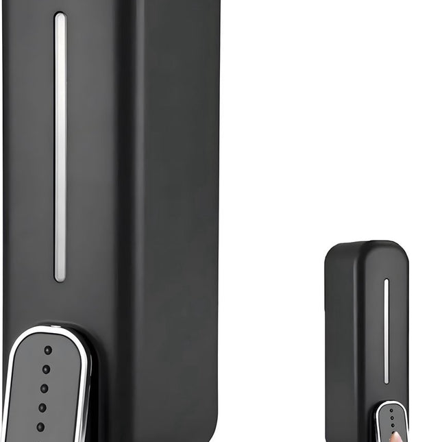 Shampoo Dispenser - Soap Dispenser - Refillable - Large Capacity - 350 ml - Wall-Mounted - Soap Pump - Small Soap Pump - Black - Wall Mount - Easy to Install - No Electricity Required - Durable - For Bathroom, Hotel.