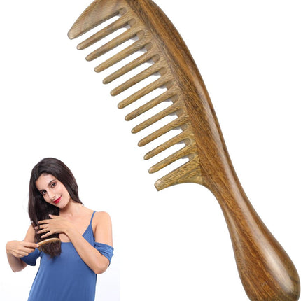 Sandalwood Comb - Handmade Coarse Sandalwood Comb - Wide Coarse Shark Comb - Plastic-Free Wooden Comb - Sustainable Gift - Anti-Static Wood Hair Comb - Handmade Sandalwood Comb - Styling Tool - Natural Head Massager - Barber Comb - Hair Comb.