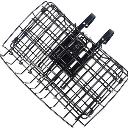 Bicycle Basket - Professional Front Bicycle Basket - Universal Handlebar Bicycle Basket - Small Bicycle Basket - Bicycle Crate - Fine Mesh Steel - with Handle and Hooks - Ideal for Bicycle / Scooter / Everyday Cyclists / Cycling Enthusiasts - Black.