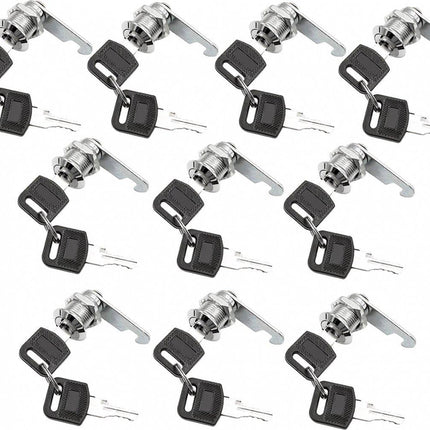 Tilt Lock - 10 Pieces - Locker Lock - Letterbox Lock - 16 mm - Includes 20 Keys - Furniture Lock - Drawer Lock - Small Lock with Keys - Sturdy Letterbox Lock - Protect Your Privacy - 10-Piece Value Set.
