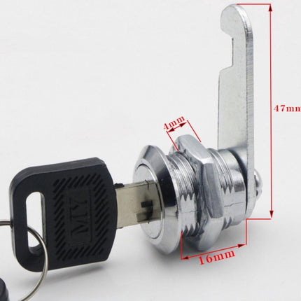 Tilt Lock - 10 Pieces - Locker Lock - Letterbox Lock - 16 mm - Includes 20 Keys - Furniture Lock - Drawer Lock - Small Lock with Keys - Sturdy Letterbox Lock - Protect Your Privacy - 10-Piece Value Set.