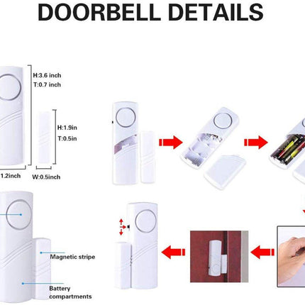 Alarm - 6-piece - Professional door/window alarm - Siren - Security Siren - Wireless anti-burglary alarm - Home burglary - Magnetically operated - Motion sensor - Window/door sensors - Practical - loud - 90dB - Safe and Rest assured.