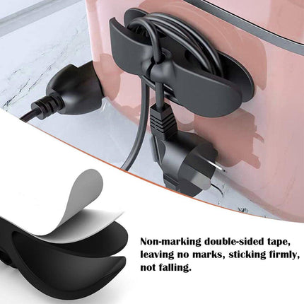Cable Organizer - 6 Pieces - Cable Organizer - Cable Reels - Winder Cord Clip - Cable Wire Clips - Cord Holder - Cable Holders - Kitchen Organizers - Cable Reel Devices - Cable Holder - Gadget Accessories - Self-Adhesive - Black/Gray/White.