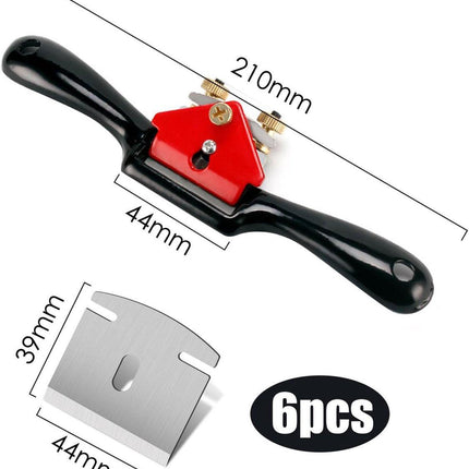 Spoke Plane Flat 210 mm - Spoke Plane - Block Plane - Hand Block Plane - Angle Plane - Hand Planers - Wood Planing - Wood - Woodworking - Edge - Rust-resistant - With 6 Planer Blades - Adjustable Spoke Planer With Screws.