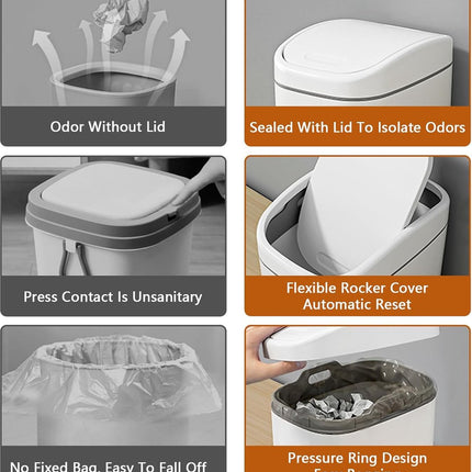 Countertop Waste Bins - Car Trash Can - With Flip-Up Lid - Small Countertop Waste Bin - Mini Trash Can - Tabletop Waste Bin - Plastic Trash Can - Bathroom Waste Bin - Recycling Waste Bin - Handy Trash Can - Office Waste Bins - Home / Office.