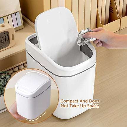 Countertop Waste Bins - Car Trash Can - With Flip-Up Lid - Small Countertop Waste Bin - Mini Trash Can - Tabletop Waste Bin - Plastic Trash Can - Bathroom Waste Bin - Recycling Waste Bin - Handy Trash Can - Office Waste Bins - Home / Office.