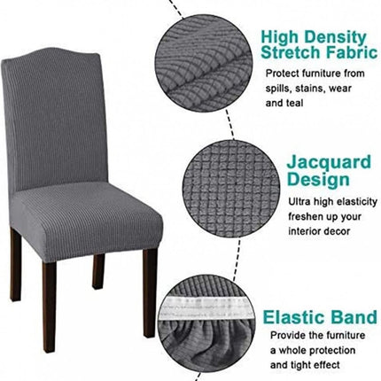 Chair Covers - 4 Pieces - Dining Room Chair Cover - Sofa Cover - Chair Covers for Dining Chairs - Chair Protectors - Stretch Chair Covers - Chair Cover - Water-Repellent - Office and Home Use - Cover - Protect Your Chairs Stylishly - Light Grey.