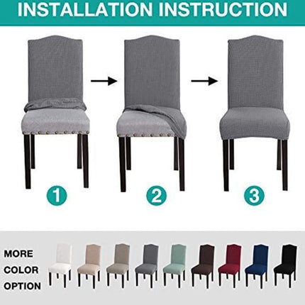 Chair Covers - 4 Pieces - Dining Room Chair Cover - Sofa Cover - Chair Covers for Dining Chairs - Chair Protectors - Stretch Chair Covers - Chair Cover - Water-Repellent - Office and Home Use - Cover - Protect Your Chairs Stylishly - Light Grey.