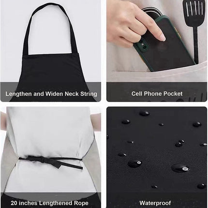 Kitchen Apron - 2 Pieces - Professional Cooking Apron - For Ladies and Gentlemen - Hospitality Apron - Easily Adjustable - Pottery Apron - Painting Apron - Crafts - For Men's Workshop - Denim Apron - Bartenders - Carpenter's Apron - Barbecue Aprons - Kitc.