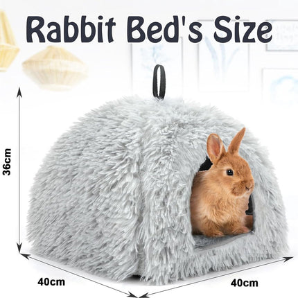 Cat Basket - Rabbit House - Cat House - Plush - Warmth - 40x40x37 CM - Rodent - Cat Bed - Kitten Basket - Animal House - Cat Cushion - Cat Den - Cat Houses - Cat Cave - Brown - Comfortable & Soft - For Rabbits, Cat, Guinea Pigs, Hamsters, Puppies.