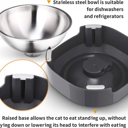 Pet Water & Food Set - 2 Pieces - BPA-Free - Dog Food Bowl - Cat Food Bowl - With Stand - Cat Food Bowls - Drinking Bowl - Double Food and Drinking Bowl - 2 in 1 Pet Bowl - Dog and Cat - Bowls Are Dishwasher Safe.