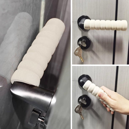 Door Stop - 4 Pieces - Wall Protector - Door Handle Protective Cover - Door Handle Buffers - Flexible Door Stoppers - Foam Door Handle Protector - Door Hardware - Bumper - Child Safety - Foam Rubber - White.