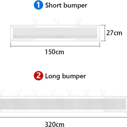 Baby Crib Bumper Set - Set of 2 - Bed Bumper - Bed Side Protectors - Anti-Bump Edge - Breathable Mesh - Baby Safety - Head Protector - Crib Bumper - 320x27cm & 150x27cm - White.