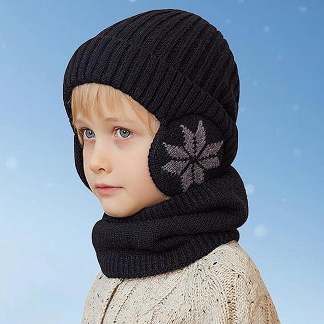 Hat & Scarf - Winter Kids' Hats - Kids' Hat - 2 In 1 Kids' Hat Scarf Set - 4 To 10 Years - Beanie - Boys And Girls - Hat For Children - Kids' Outdoor Hats - Children's Clothing - Scarf - Winter - One Size - Black.