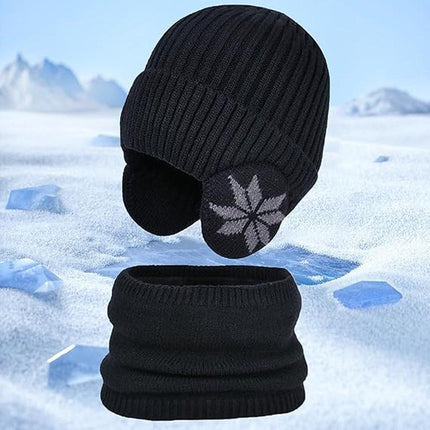 Hat & Scarf - Winter Kids' Hats - Kids' Hat - 2 In 1 Kids' Hat Scarf Set - 4 To 10 Years - Beanie - Boys And Girls - Hat For Children - Kids' Outdoor Hats - Children's Clothing - Scarf - Winter - One Size - Black.