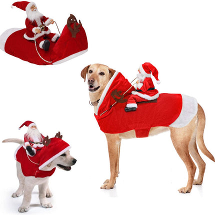 Dog Costume Christmas - Christmas Clothing For Dog/Cat - Christmas Outfit For Puppies - Hooded Dog Christmas Suit - Dog Christmas Clothing - Funny Dog Christmas Costume - Size XXL - Dog Fancy Dress Costumes - Dog Clothing - Pet Christmas Costume - Christm.