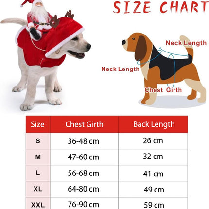Dog Costume Christmas - Christmas Clothing For Dog/Cat - Christmas Outfit For Puppies - Hooded Dog Christmas Suit - Dog Christmas Clothing - Funny Dog Christmas Costume - Size XXL - Dog Fancy Dress Costumes - Dog Clothing - Pet Christmas Costume - Christm.