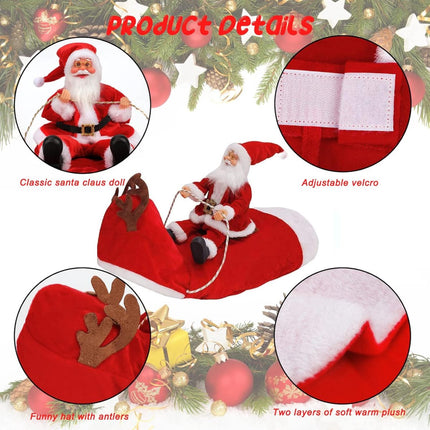 Dog Costume Christmas - Christmas Clothing For Dog/Cat - Christmas Outfit For Puppies - Hooded Dog Christmas Suit - Dog Christmas Clothing - Funny Dog Christmas Costume - Size XXL - Dog Fancy Dress Costumes - Dog Clothing - Pet Christmas Costume - Christm.