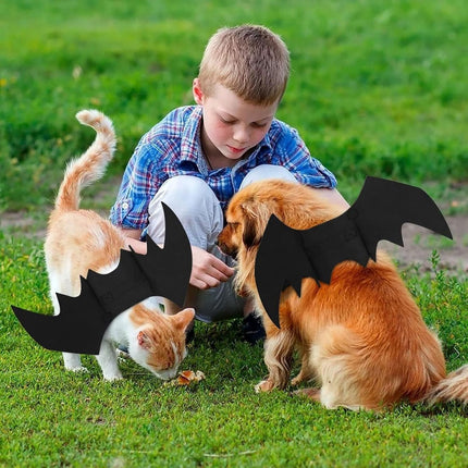 Dog Costume - Dog Halloween Costume With Pumpkin Bell - Clothing For Dogs - Cat Clothing - Funny Dog Suit - Halloween Bat Wings - Halloween Rug For Dog Or Cat - Size M - Animal Clothing - Halloween.