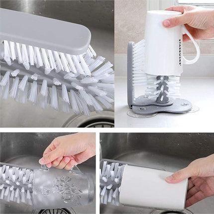 Rinse Brush - Glass Rinse Brush - Beer Glass Cleaner - For Glasses And Cutlery - Brush Cleaner - With Suction Foot - Dish Brush For Glasses - Cups - Mugs - Wine Glasses - Beer Glasses - Bar - Handy Kitchen Tools - For Cups, Mugs Or Glasses.