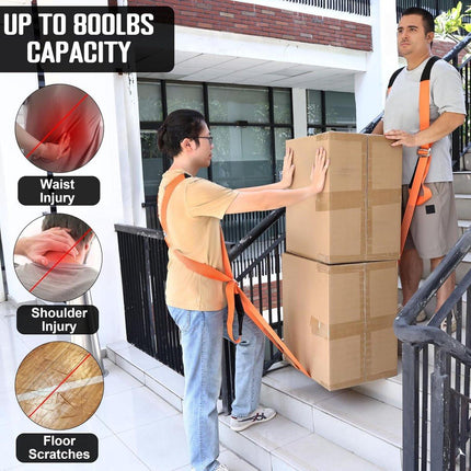 Moving Harness with Lifting Straps Set - Moving Aid - Moving Straps - Moving Belt - Lifting Aid - Tie-down Straps / Lifting Slings - 270kg Load Capacity - Furniture Dolly - Moving - Carrying Strap - Set for 2 People.
